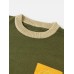 Mens Letter Graphic Embroidered Long Sleeve Knitted Sweaters