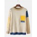 Mens Letter Graphic Embroidered Long Sleeve Knitted Sweaters